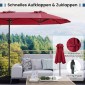 Costway Διπλή ομπρέλα κήπου με βάση, LED και UPF 50+, μπορντό, 225 x 210 x 405 εκ. NP13436DE-WN
