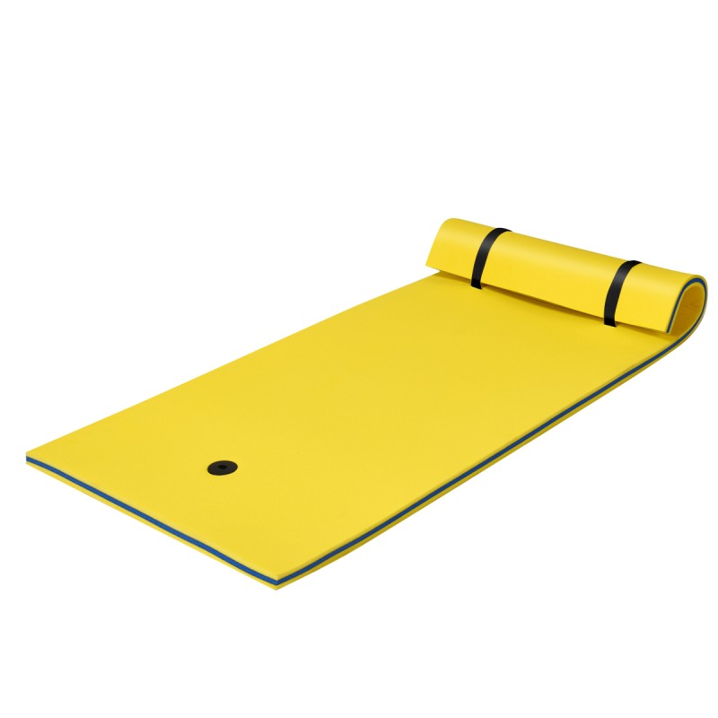 Costway Πλωτό Στρώμα Αφρού XPE 220 x 90 x 4 cm Κίτρινο+Μπλε OP70098YE
