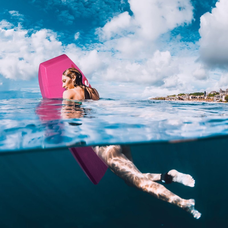 Costway Ελαφριά σανίδα bodyboard με πυρήνα EPS & επιφάνεια XPE για παραλία για παιδιά & ενήλικες 94cm/106cm Ροζ OP70227-L
