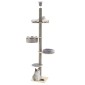 Costway Ρυθμιζόμενο Γκρι Ουρανοξύστης Γάτας 236-271 cm με 5 Επίπεδα PV10382GR
