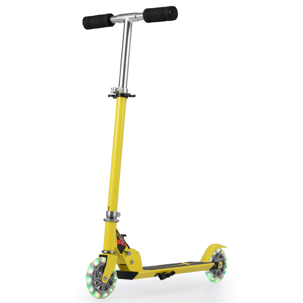 Costway ΠτυσσόμενοΠαιδικό Πατίνι έως 70KG σε Κίτρινο Χρώμα SP0547YW