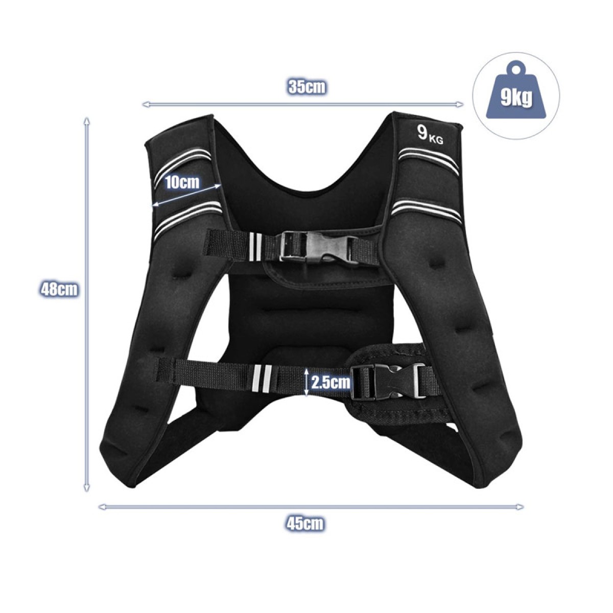 Ρυθμιζόμενο Γιλέκο Γυμναστικής με Βάρος 9 Kg Costway SP37204
