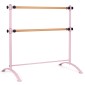 Costway Ροζ Φορητή Μπαλέτο Μπάρα 121x75x121,5 cm με Διπλές Ρυθμιζόμενες Ξύλινες Ράβδους SP37862PI