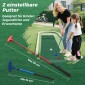 Costway Φορητό Σετ Γκολφ 332 cm με 2 Ρυθμιζόμενα Πάτερ, 6 Μπάλες & 12 Καλύμματα Τρύπας SP38465