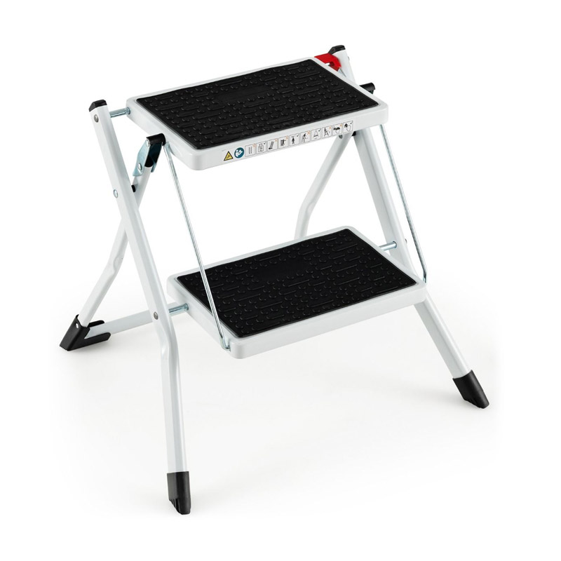 Πτυσσόμενη Σκάλα με 2 Σκαλοπάτια 50 x 49 x 45 cm Costway TJ10004WH