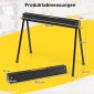 Costway Σετ Δύο Πτυσσόμενα Σκαμπό Μέχρι 500KG με 4 Βραχίονες Στήριξης - 94 x 47 x 74 cm - Μαύρο TJ10030
