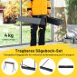 Costway Σετ Δύο Πτυσσόμενα Σκαμπό Μέχρι 500KG με 4 Βραχίονες Στήριξης - 94 x 47 x 74 cm - Μαύρο TJ10030