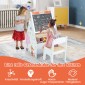 Costway Σετ Παιδικό Τραπέζι & Καρέκλα με Μαγνητικό Πίνακα & Βιβλιοθήκη Λευκό TP10174WH
