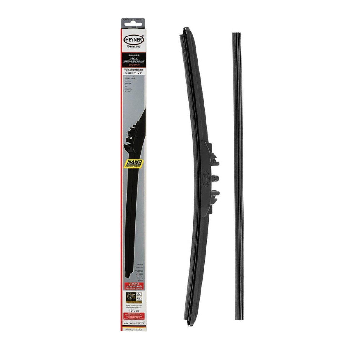 HEYNER υαλοκαθαριστήρας αυτοκινήτου 091000 με ανταλλακτικό λάστιχο, 530mm