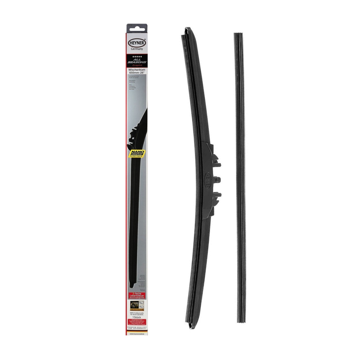 HEYNER υαλοκαθαριστήρας αυτοκινήτου 096000 με ανταλλακτικό λάστιχο, 650mm