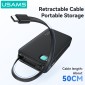 USAMS power bank CD224 με καλώδιο USB-C, 2x θύρες εξόδου, 10000mAh, 20W, λευκό
