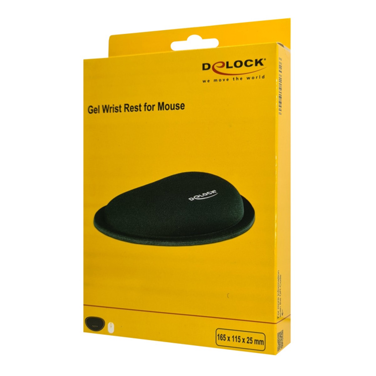 DELOCK στήριγμα καρπού για ποντίκι 12602, 25x115x165mm, μαύρο