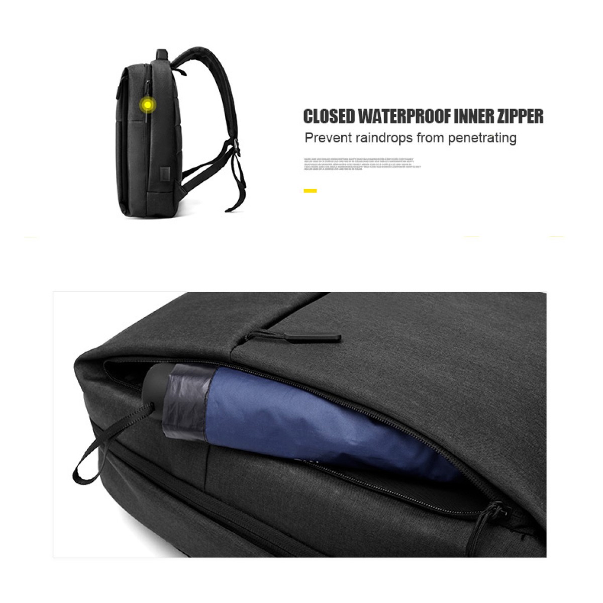 ARCTIC HUNTER τσάντα πλάτης 1701L με θήκη laptop 15.6", USB, 17L, μαύρη