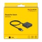 DELOCK DisplayPort switch 18906, 2 σε 1, bidirectional, 8K/30Hz, μαύρο