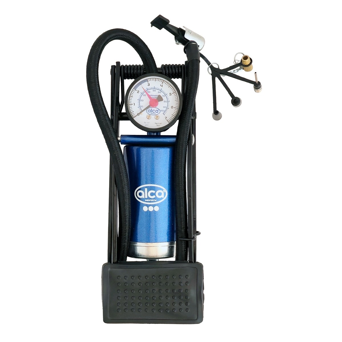 ALCA τρόμπα ποδιού 201200 με μανόμετρο, 100PSI, μπλε