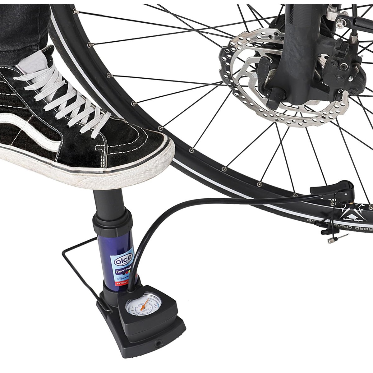 ALCA τρόμπα ποδιού 201300 με μανόμετρο, 160PSI, μπλε