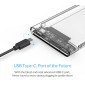 ORICO θήκη για 2.5" SATA HDD/SSD 2139C3, 5Gbps, διάφανη