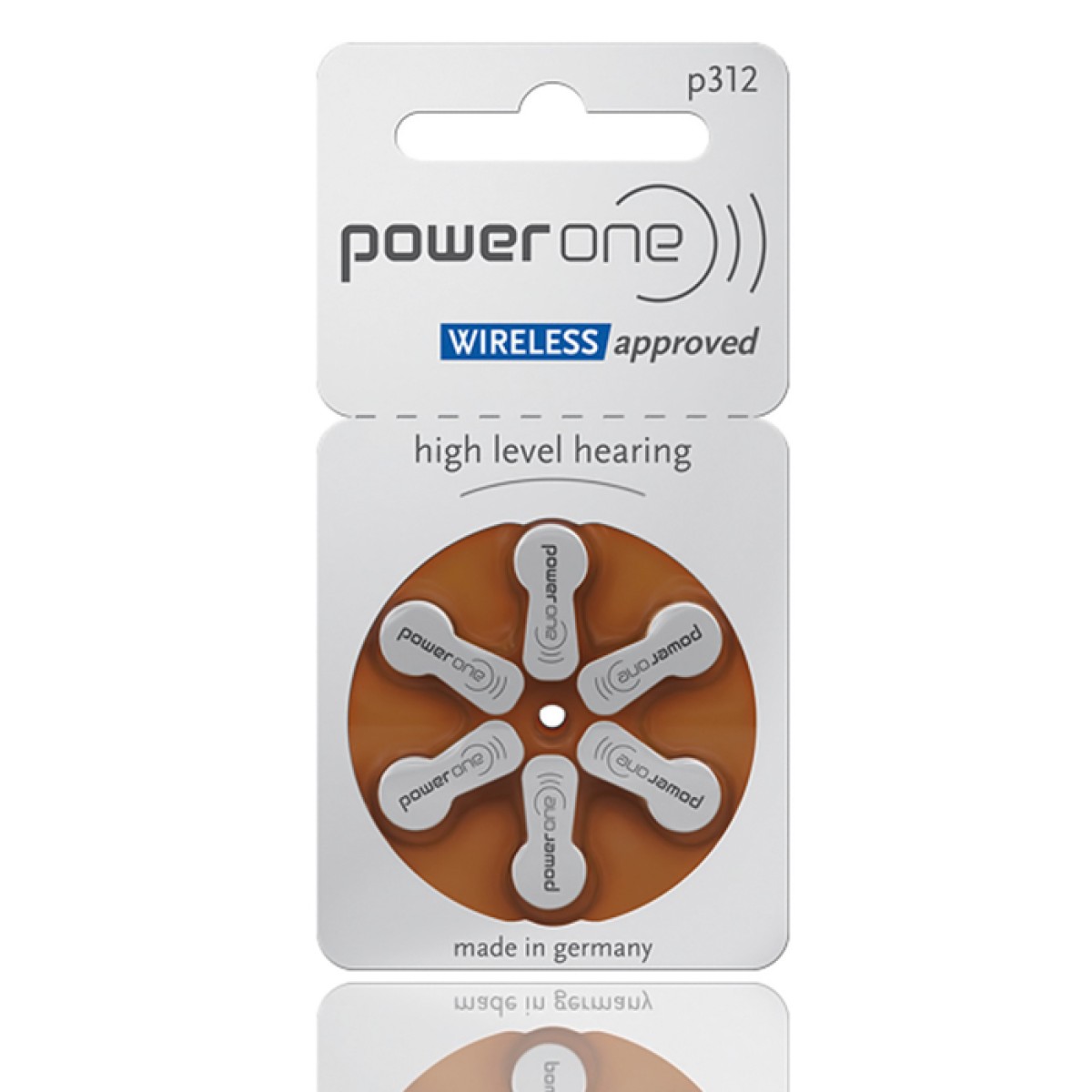 POWER ONE μπαταρίες ακουστικών βαρηκοΐας P312, mercury free, 1.45V, 6τμχ