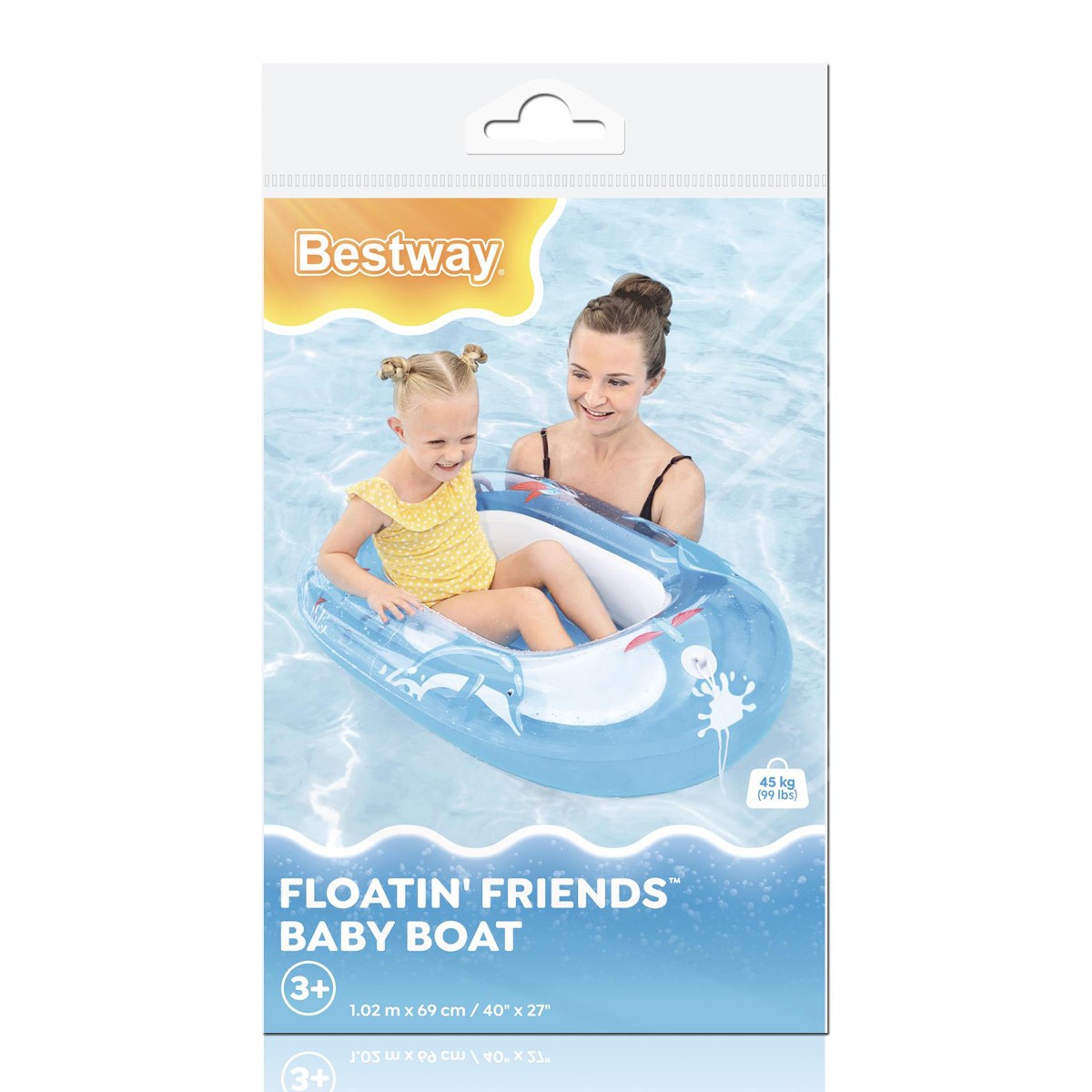 BESTWAY παιδική φουσκωτή βάρκα 34037, 102x69cm, Floatin Friends
