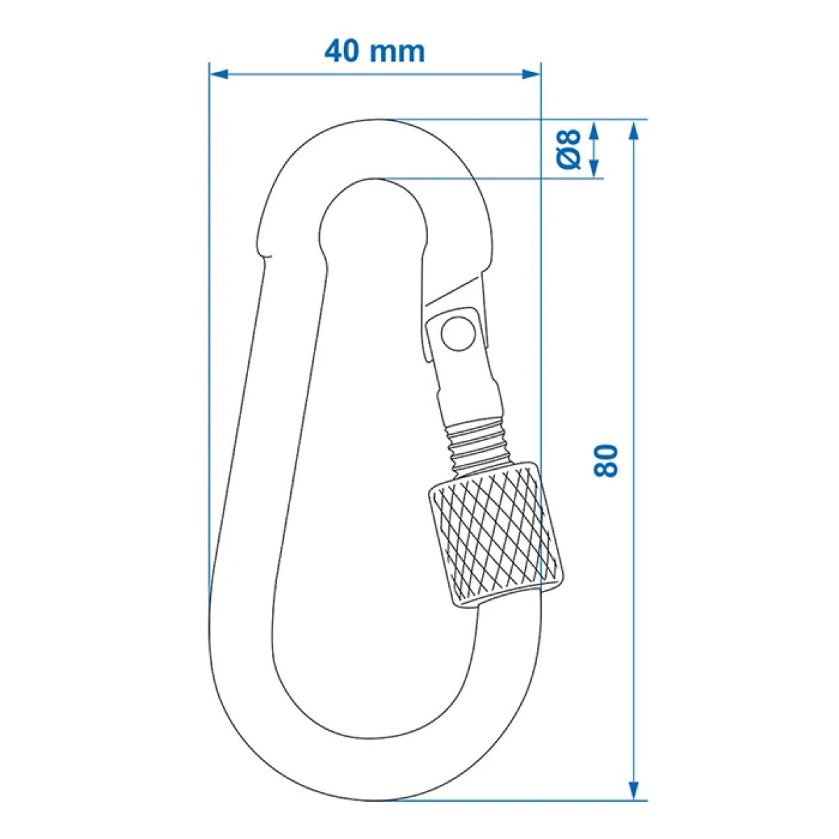 PROPLUS γάντζος 342364 με κλείδωμα, μεταλλικός, 8x80mm