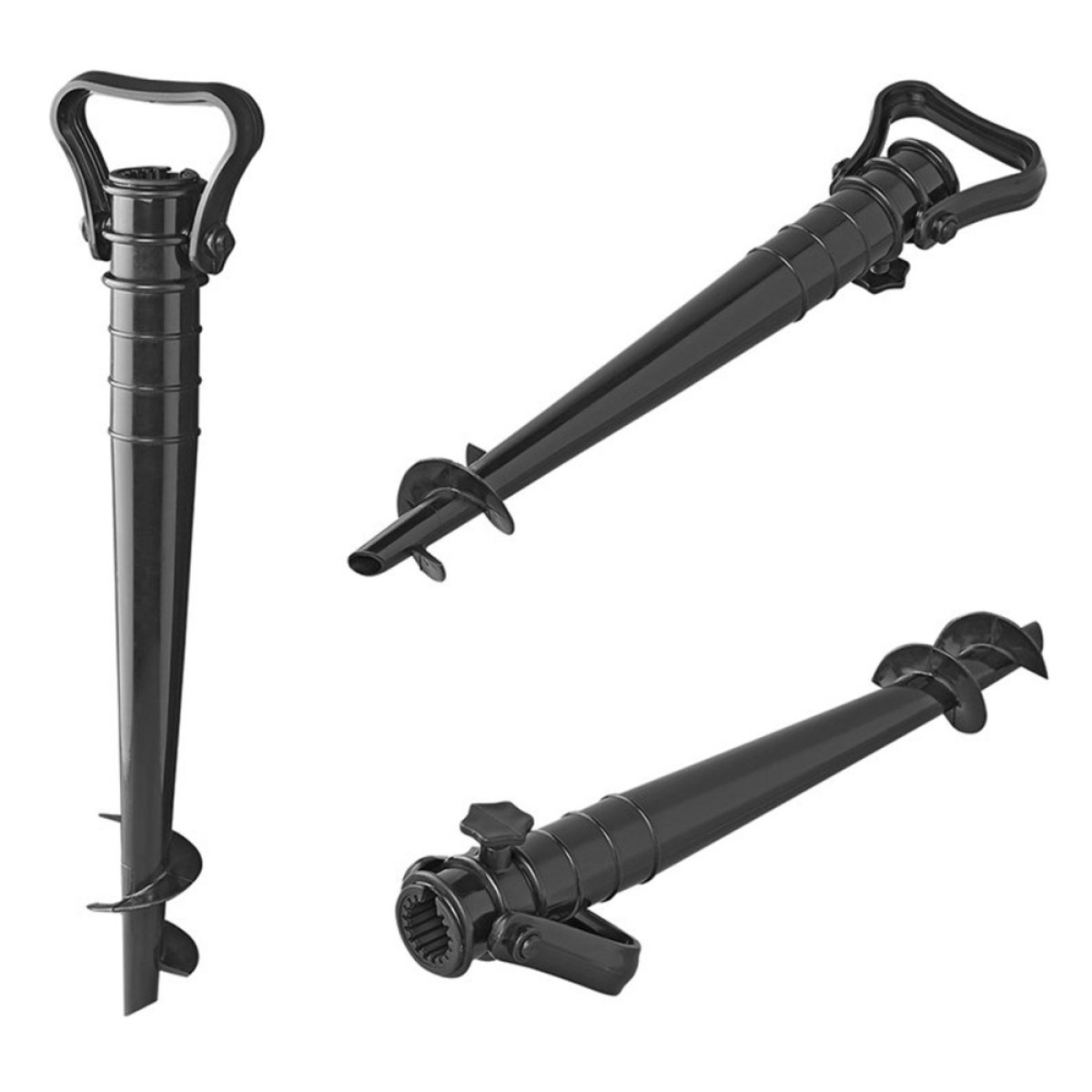 PROPLUS βάση ομπρέλας παραλίας 360819, κοντάρι διαμέτρου 25-36mm, μαύρη