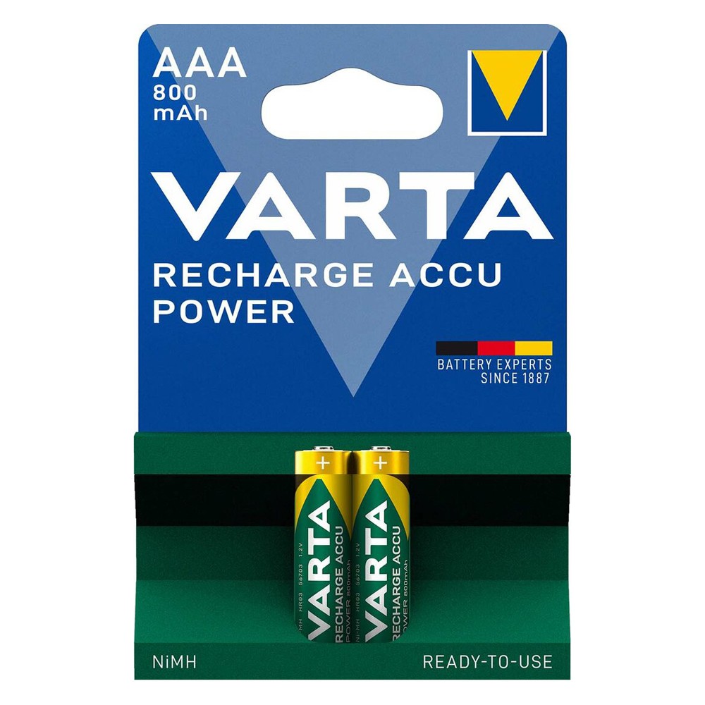 VARTA επαναφορτιζόμενες μπαταρίες λιθίου, AAA, 800mAh, 1.2V, 2τμχ
