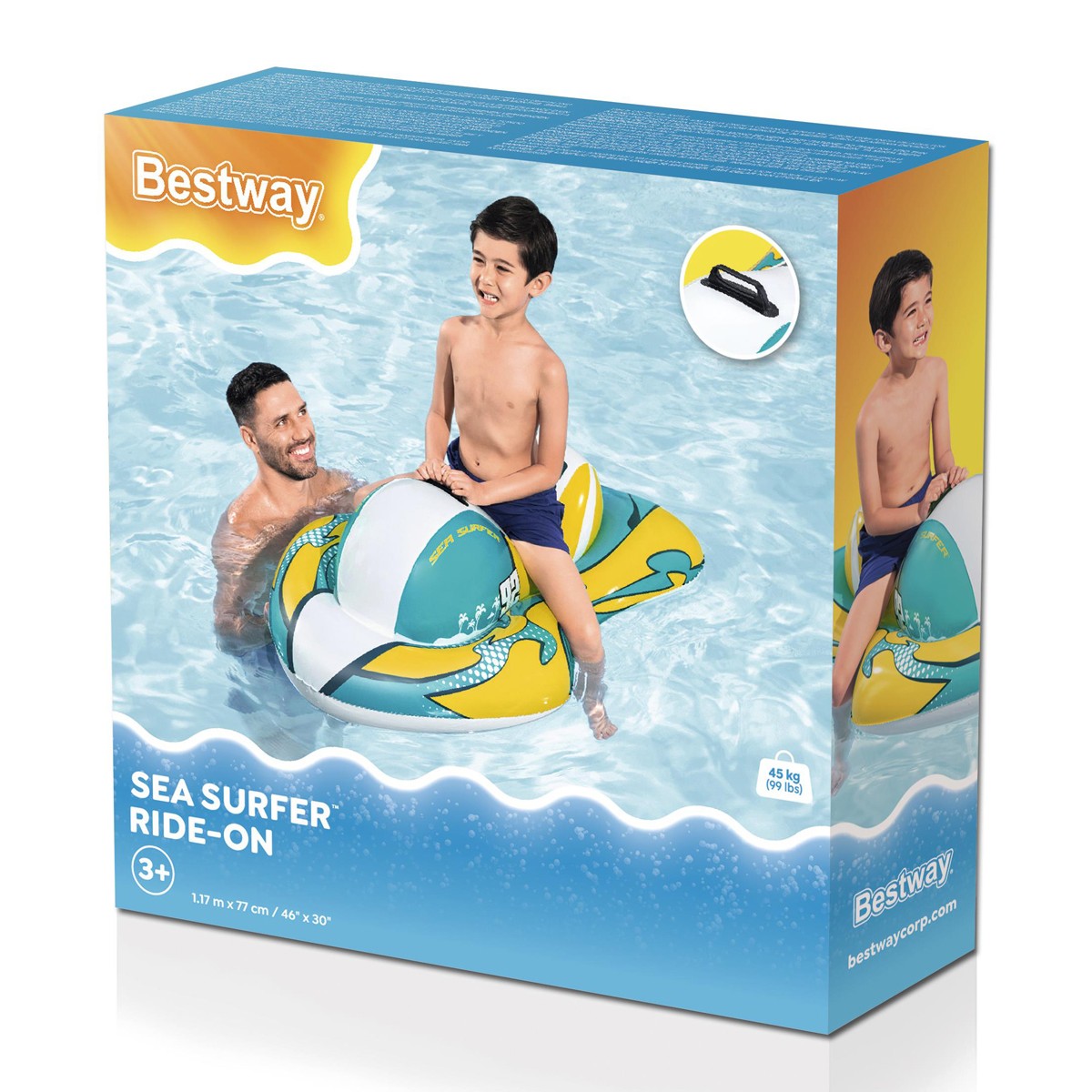 BESTWAY παιδικό φουσκωτό ride on 41540, 117x77cm, Sea Surfer