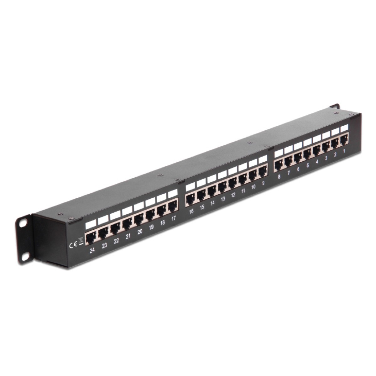 DELOCK patch panel για rack 43295, 19", 48x RJ45 ports, μαύρο