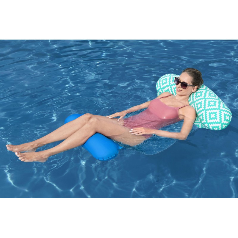 BESTWAY φουσκωτή καρέκλα θαλάσσης 43555, 145x87cm, βεραμάν/μπλε