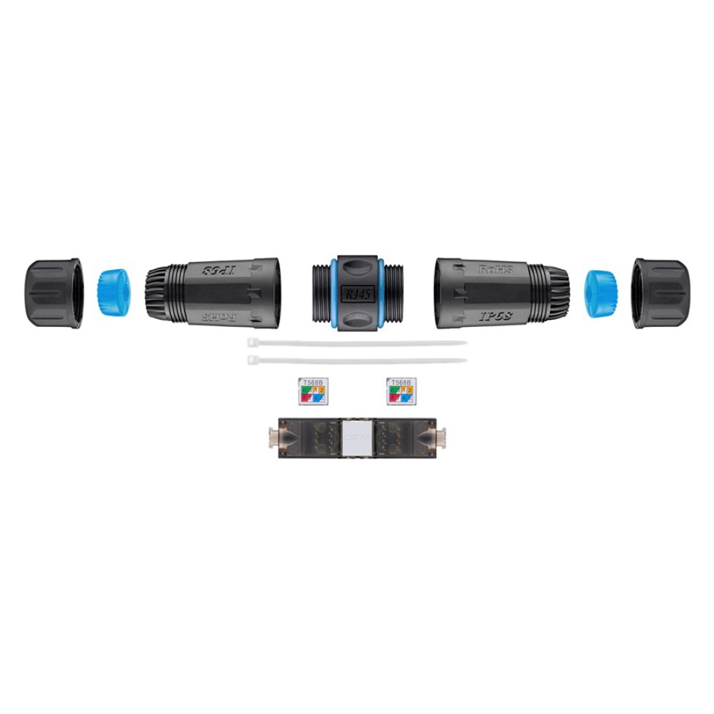 GOOBAY αδιάβροχος σύνδεσμος RJ45 Cat 6A 44416, IP68, μαύρο