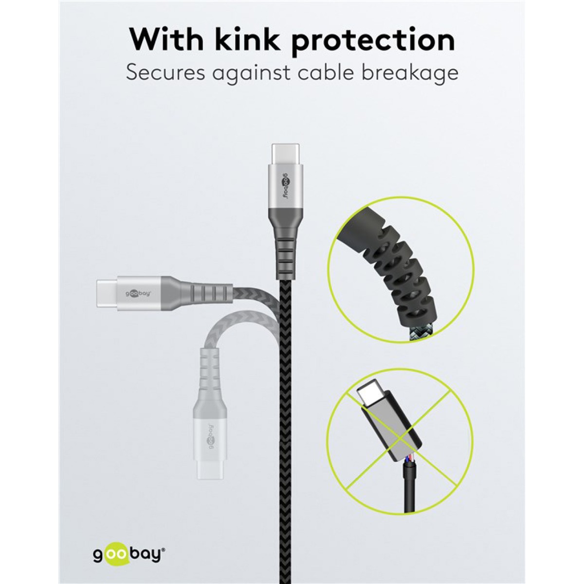 GOOBAY καλώδιο USB-C 49303, 60W, 480Mbps, 2m, μαύρο