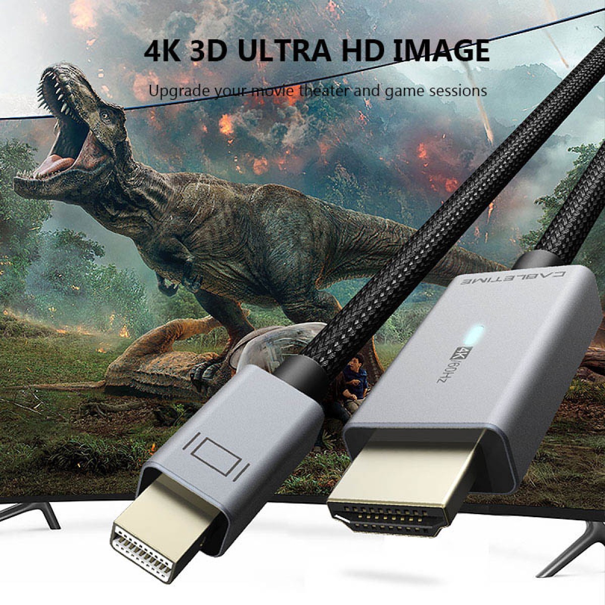 CABLETIME καλώδιο HDMI σε Mini DisplayPort CT-P03G4K, 4K, 1.8m, μαύρο