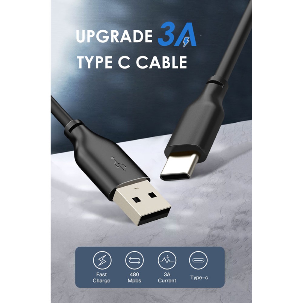 CABLETIME καλώδιο USB-C σε USB CT-CMAMN1, 3A, 480Mbps, 1m, μπλε