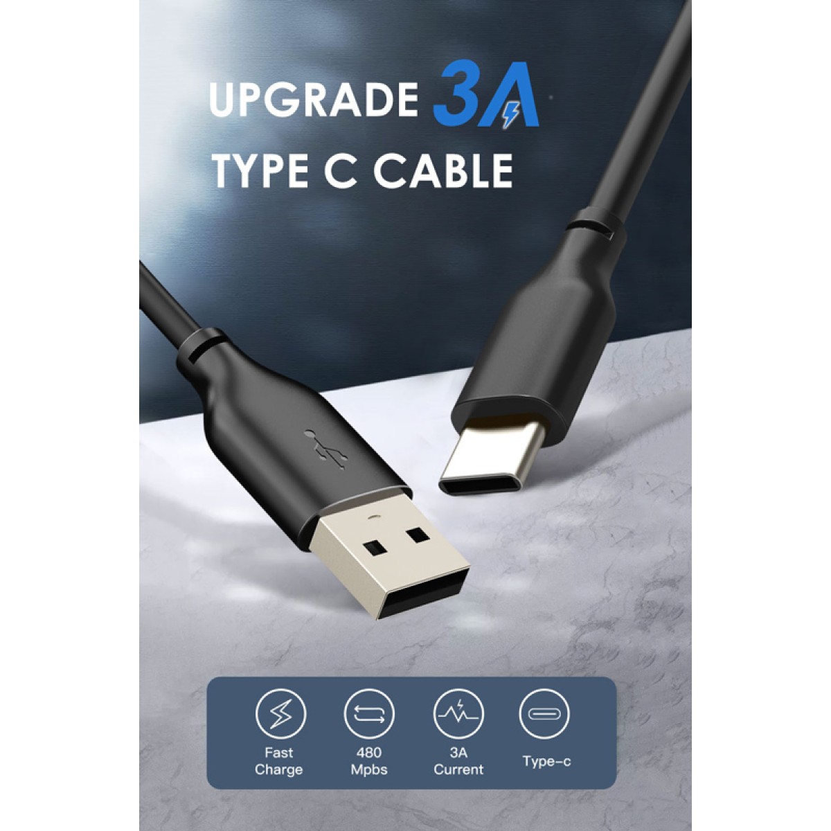 CABLETIME καλώδιο USB-C σε USB CT-CMAMN1, 15W, 480Mbps, 1m, μπλε