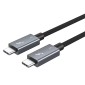 CABLETIME καλώδιο USB-C σε USB-C CT-C160-U31-TB3, 100W, 40Gbps, 4K/60Hz, 0.5m, μαύρο