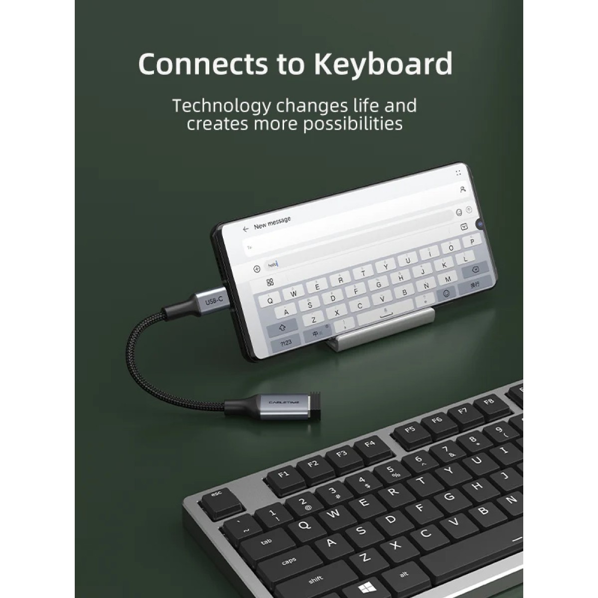 CABLETIME αντάπτορας USB-C σε USB CT-CMAF3.0, 5Gbps, γκρι