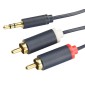 CABLETIME καλώδιο ήχου 3.5mm σε 2x RCA CT-AV303-H12G, 10m, μπλε