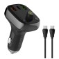 LDNIO FM transmitter & φορτιστής C704Q, USB-C/2x USB, 36W, Bluetooth, μαύρο