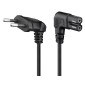 GOOBAY καλώδιο τροφοδοσίας Euro 56588, γωνιακό, 2x0.75 mm², 0.5m, μαύρο