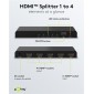 GOOBAY HDMI splitter 58482, 1-in σε 4-out, 4K/30Hz, μαύρο