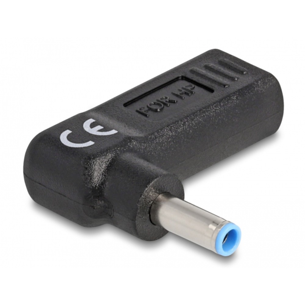 DELOCK αντάπτορας τροφοδοσίας laptop 60004, USB-C σε HP 4.5x3mm, μαύρος