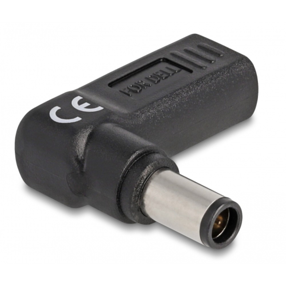 DELOCK αντάπτορας τροφοδοσίας laptop 60008, USB-C σε Dell 7.4x5mm, μαύρος