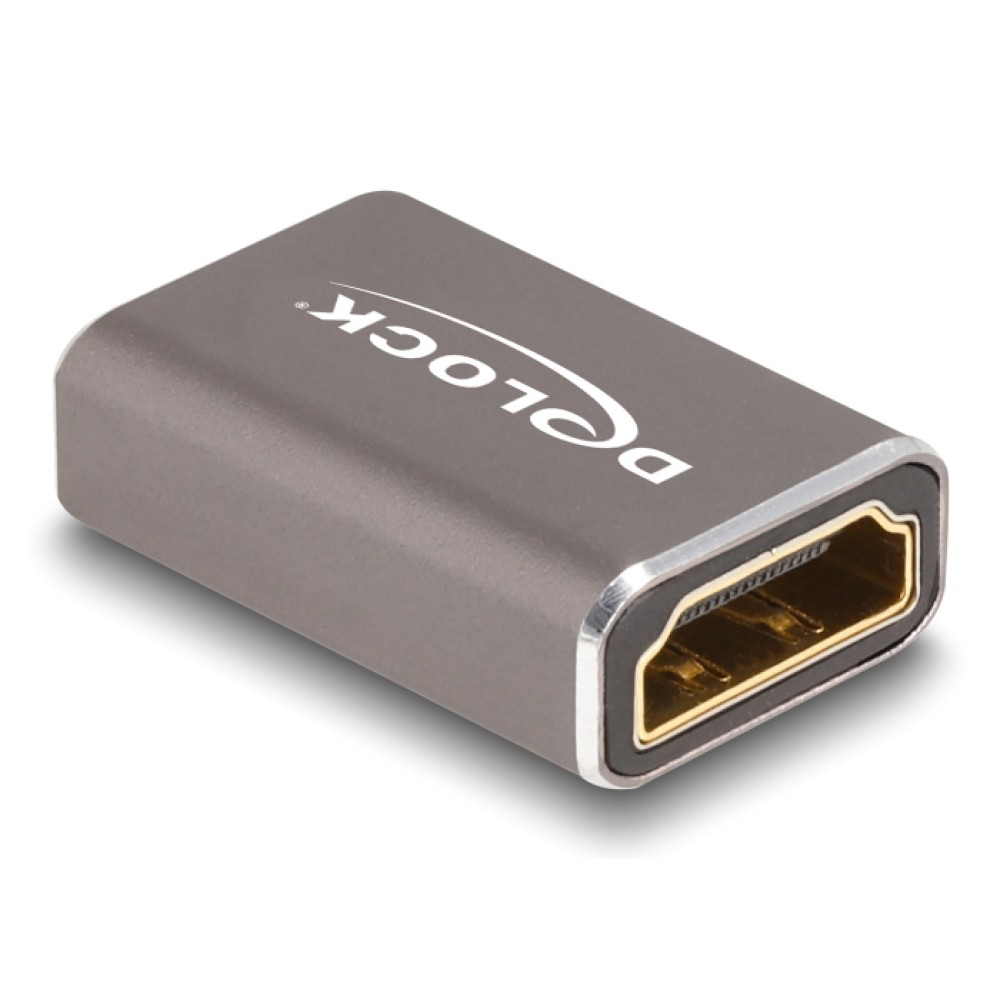 DELOCK αντάπτορας HDMI 60078 με Ethernet, 8K/60Hz, μεταλλικός, γκρι