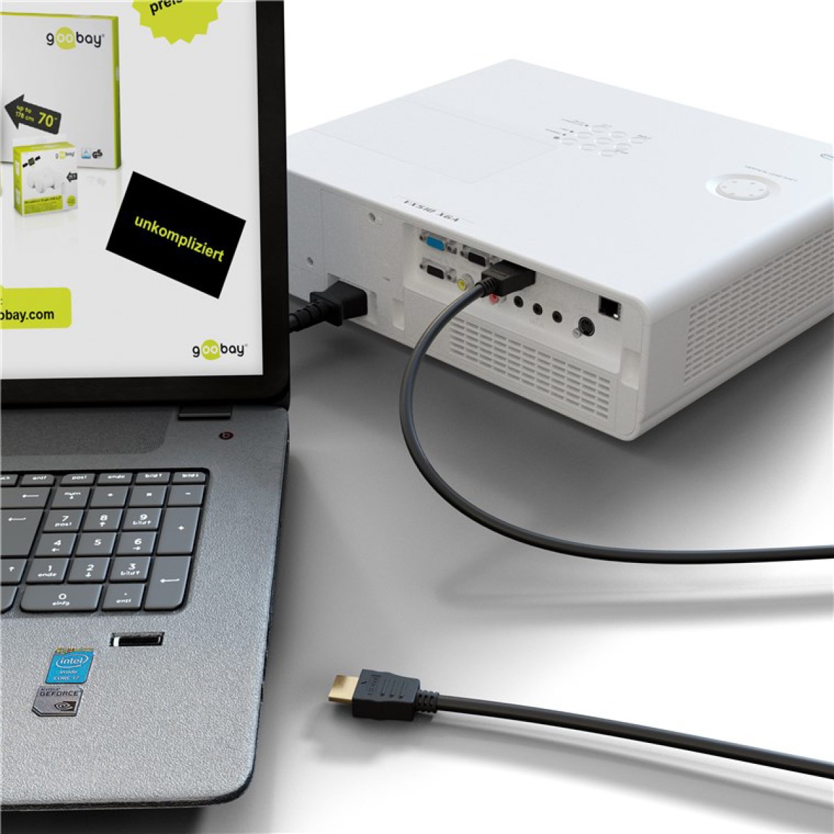 GOOBAY καλώδιο HDMI 60619 με Ethernet, 4K/60Hz, 18Gbps, 0.5m, μαύρο