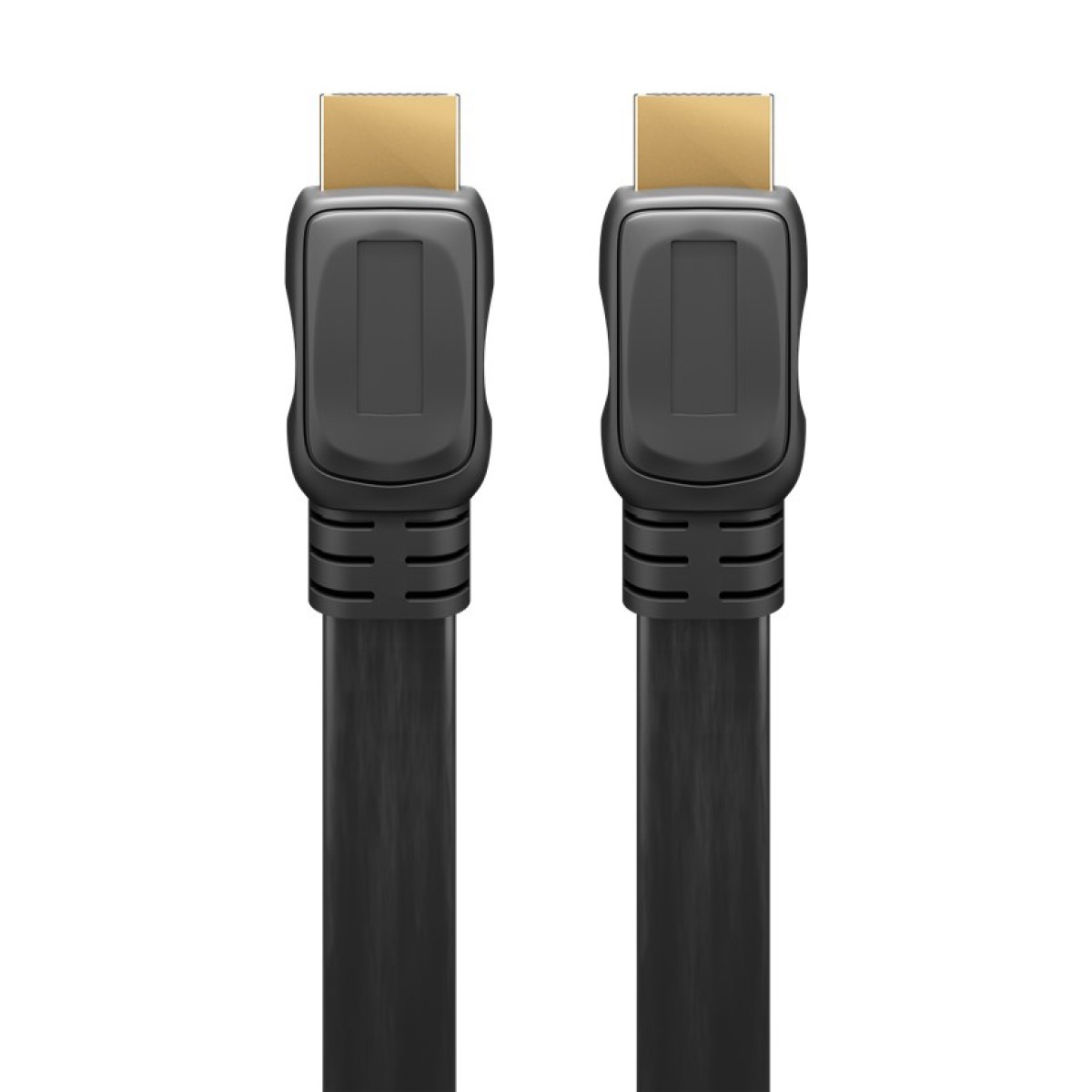 GOOBAY καλώδιο HDMI 2.0 61277, Ethernet, flat, 4K/60Hz 18Gbps, 1m, μαύρο