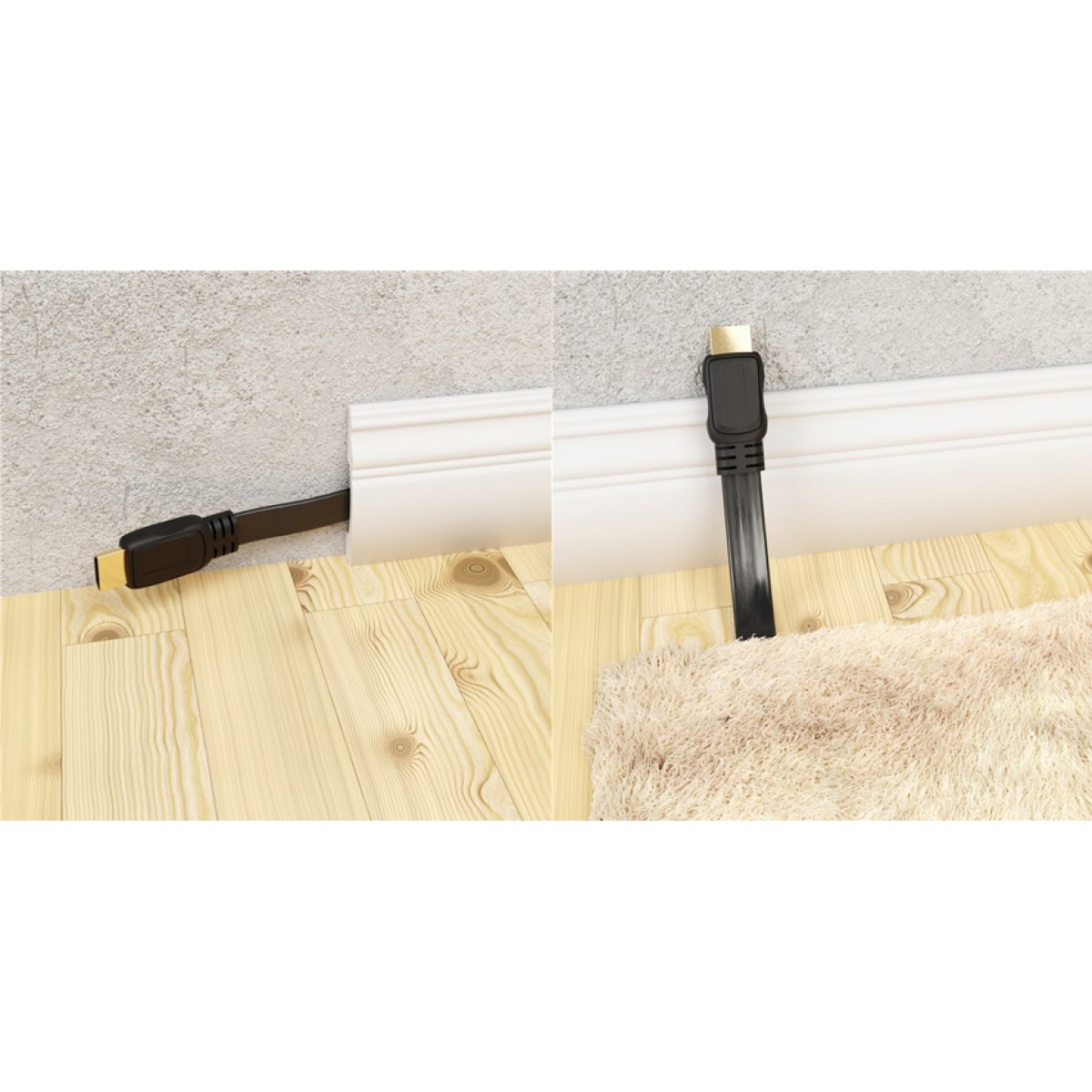 GOOBAY καλώδιο HDMI 2.0 61280, Ethernet, flat, 4K/60Hz 18Gbps, 3m, μαύρο