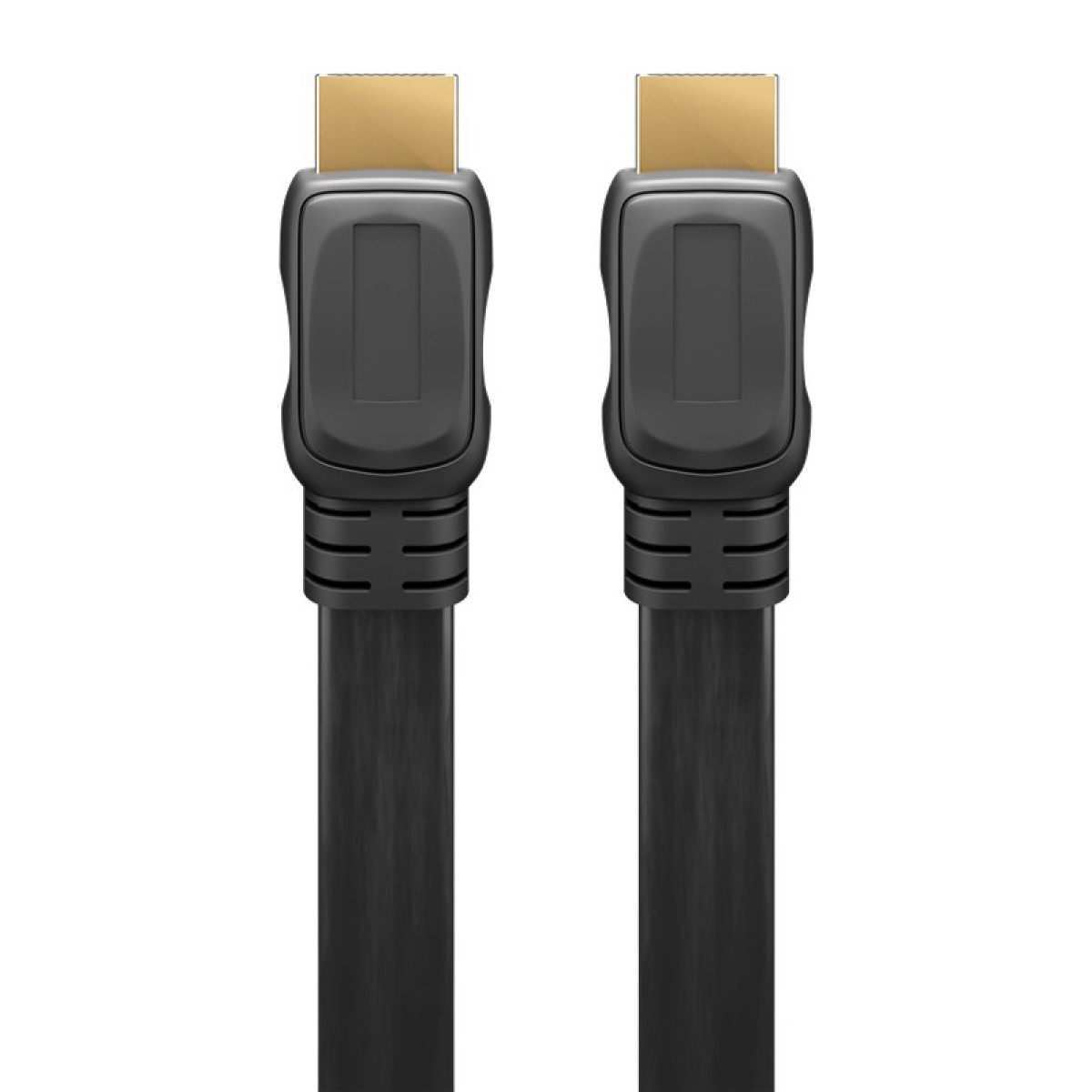 GOOBAY καλώδιο HDMI 2.0 61280, Ethernet, flat, 4K/60Hz 18Gbps, 3m, μαύρο