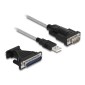 DELOCK καλώδιο USB σε RS-232 DB9 61314 με αντάπτορα DB25, 1.8m, μαύρο