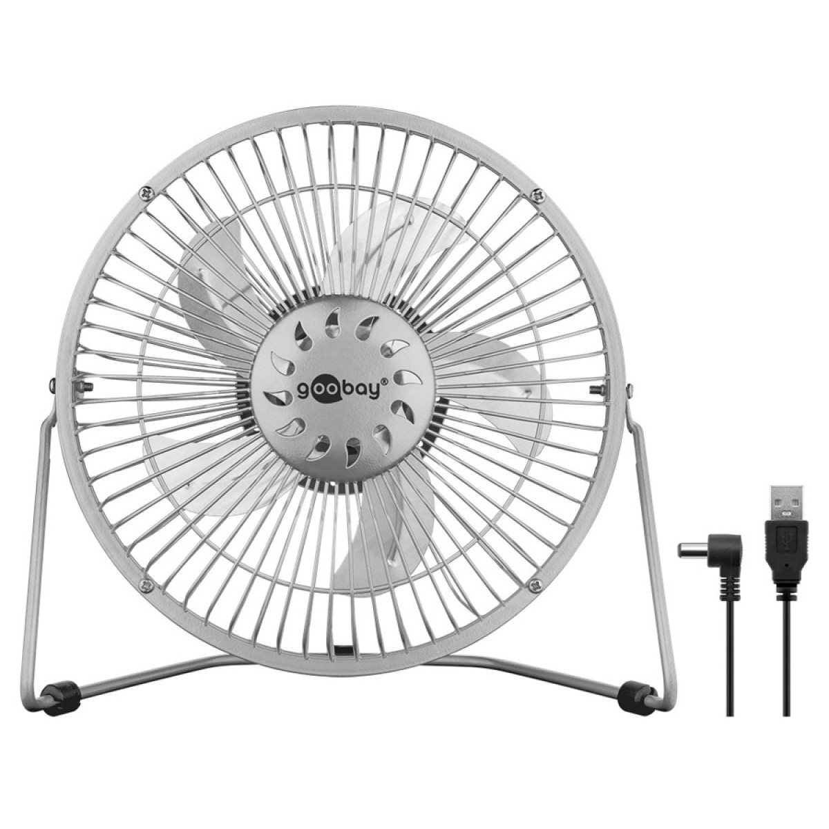 GOOBAY επιτραπέζιος ανεμιστήρας 62062, 8", USB, ασημί