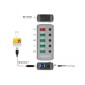 DELOCK USB hub 63263 με διακόπτες, 6x θυρών, 5Gbps, 12V/2.25A PD, γκρι